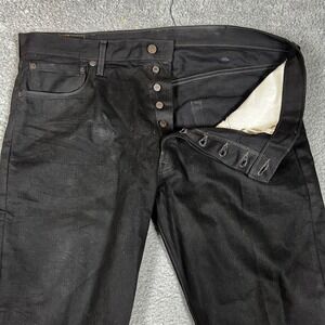 Levi 501 Jeans Mens 40x32 Black Button Fly Classic Fit Denim Causal Business